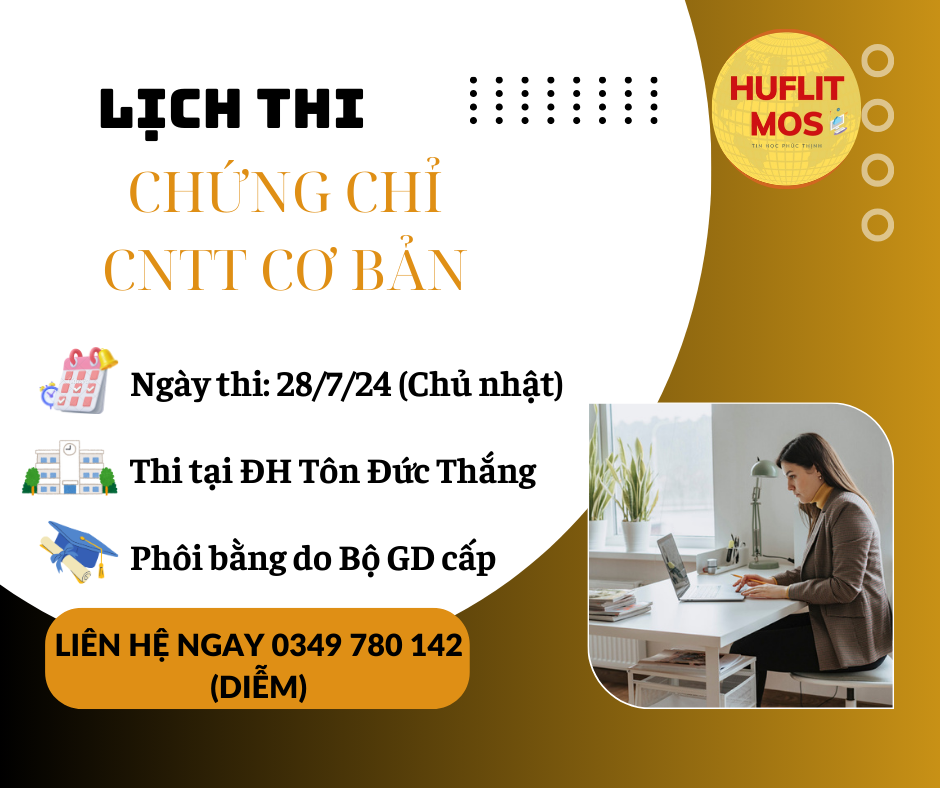 🍄 LỊCH THI ỨNG DỤNG CNTT CƠ BẢN NGÀY 28/7/24🍄